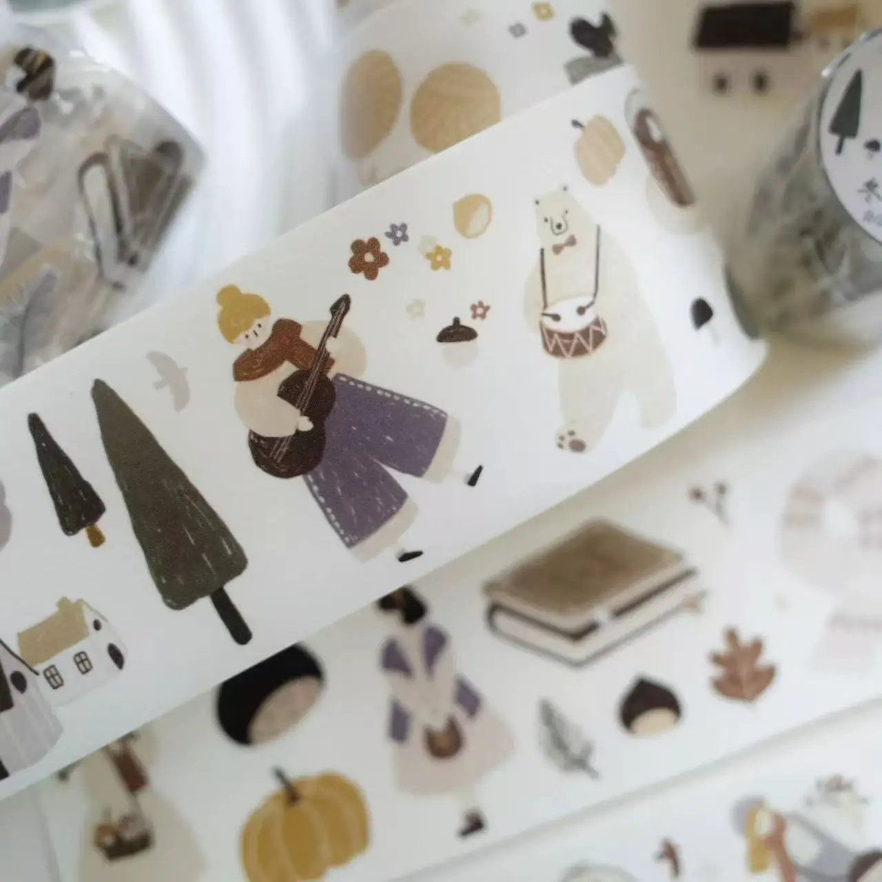 YiEr Studio Vintage Lovely Winter Blessings Girl Washi PET Tape Planner DIY Card Making Scrapbooking Plan Decorative Sticker