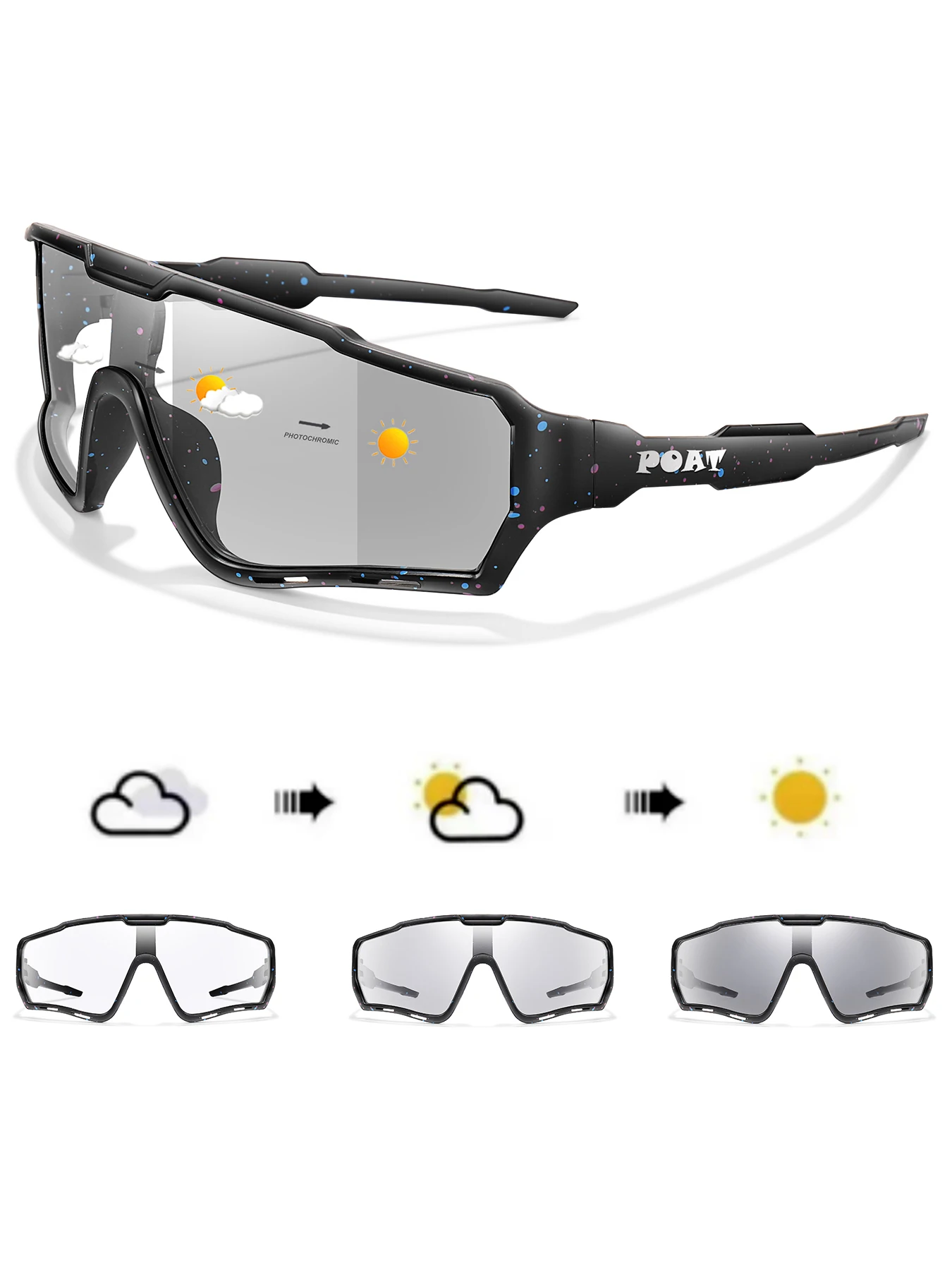 AliExpress LOISRUBY 2-pairs Fashion Photochromic Cycling Sunglasses for Men and Women Large Lens Full Frame Glasses for Running Fishing Hiking