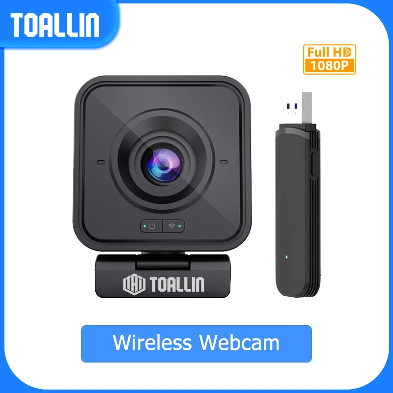 

TOALLIN Wireless Webcam 1080P PC Camera with Noise-canceling microphone Web cam for Indoor & Outdoor Live Streaming Conferencing