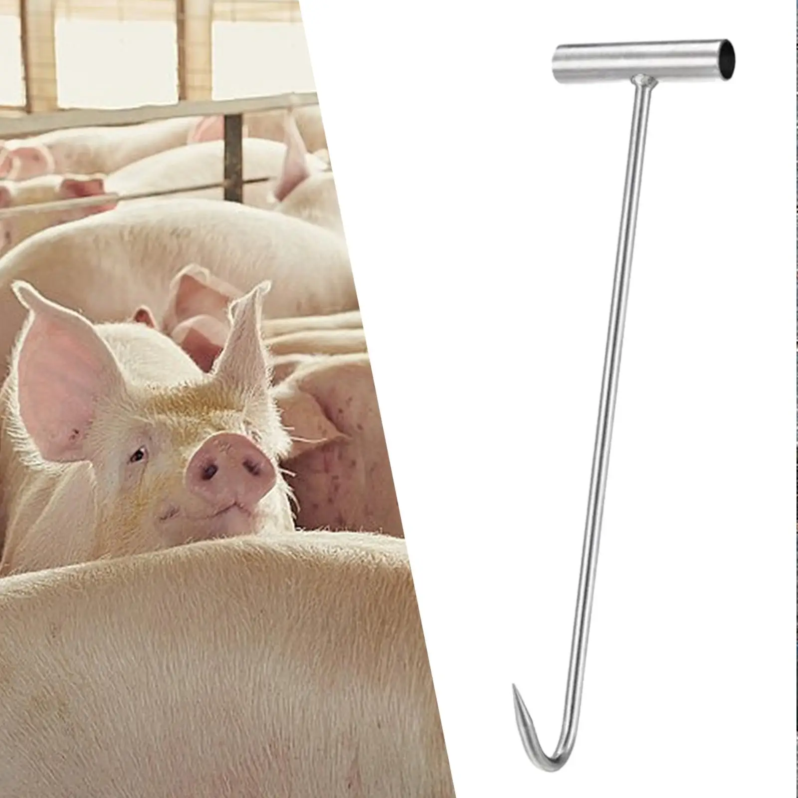 T Shaped Manhole Hook Tool Durable Steel Lifting Hook Drain Cover Puller Hooks for Hanging Applications