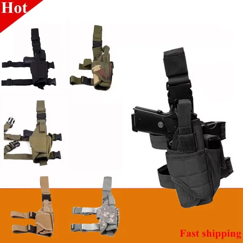 

Universal Drop Leg Gun Holster Adjustable Nylon Holster Right Handed Tactical Thigh Pistol Bag Pouch Legs For All Handguns