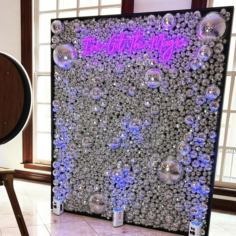 Custom 6ft 7ft mirror disco ball wall disco ball background wedding and party birthday