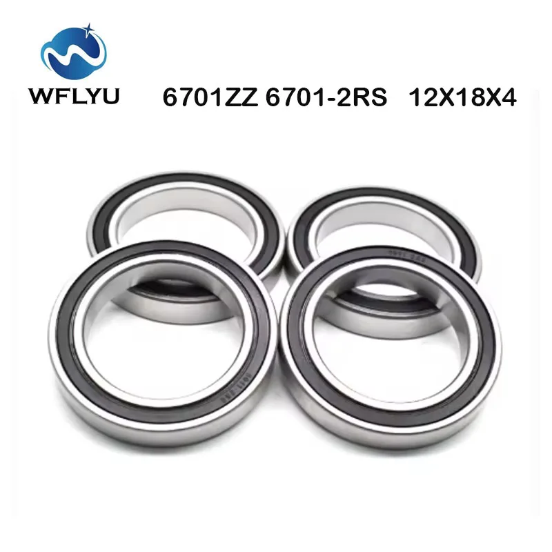 

WFLYU 10/20/50 шт. ABEC-5 6701-2RS подшипник Высокое качество 6701RS 6701 2RS 12x18X4 миниатюрное резиновое уплотнение радиальный шарикоподшипник