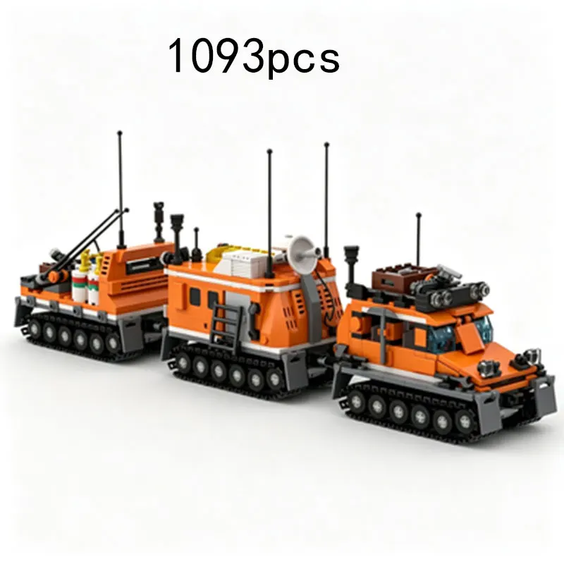 

MOC 1093pcs Polar Exploration Vehicle Tracked Scientific Research Vehicle Model Small Particle Assembly Building Block Toy