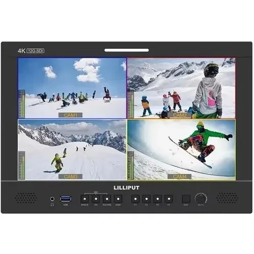 Lilliput Q13 13.3 inch Broadcast Studio Monitor 4K Quad Split Multiview 12G-SDI HDMI-compatible  With Fiber Optic input 3D-LUT