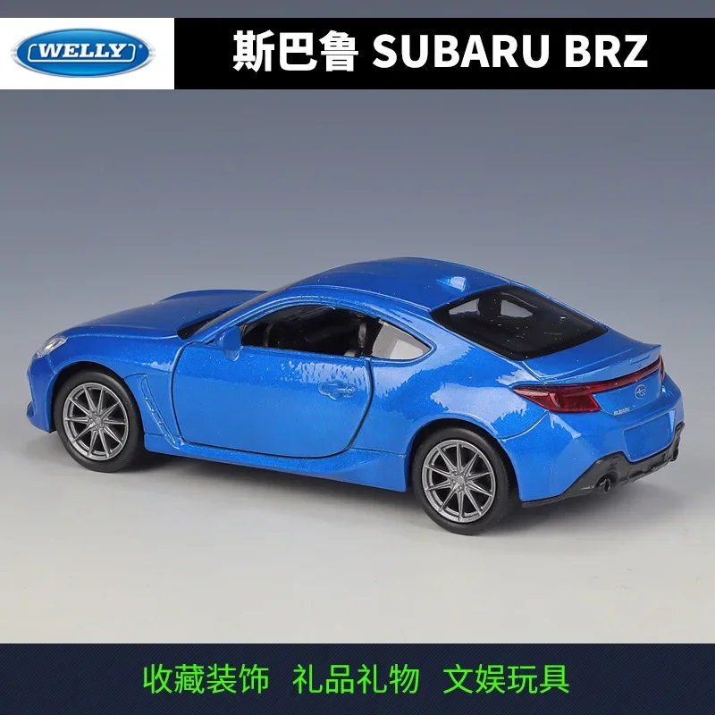 WELLY 1:36 SUBARU BRZ Metalowy Model Luksusowego Samochodu z Odlewu Stopowego, Zabawka Samochodowa z Napędem Pull Back, Idealna na Prezent Kolekcjonerski