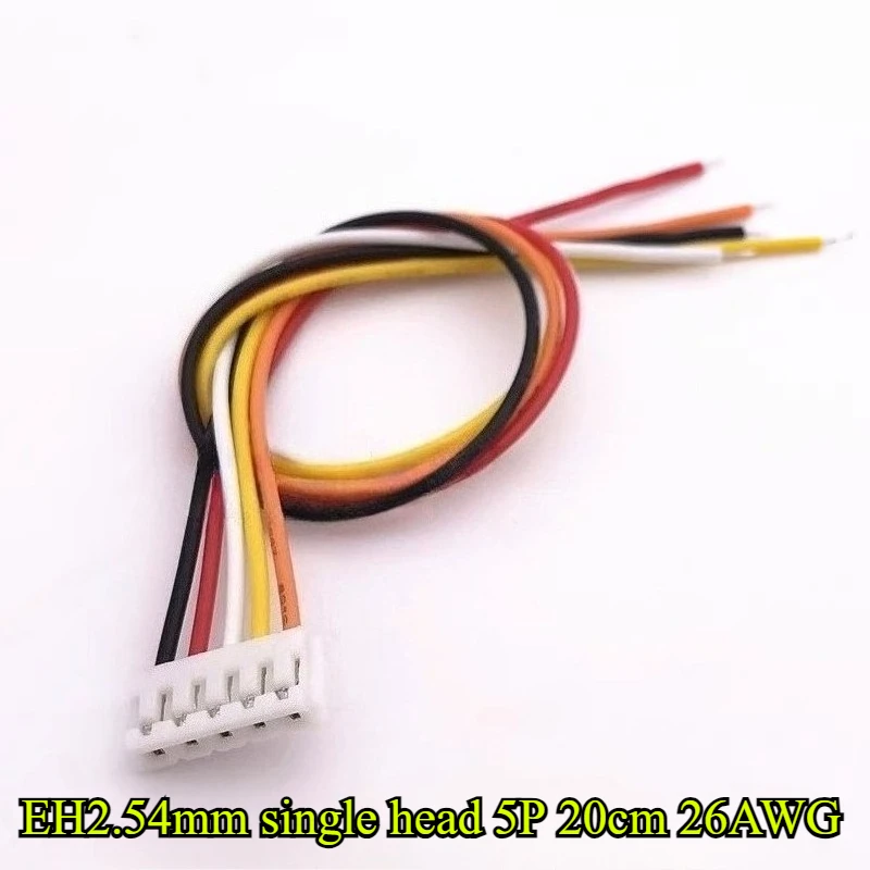 10/30/50 Teile/los EH2,54mm terminal draht pitch 2,54mm einzigen kopf 2P/3P/4P/5P/6P draht länge 20cm 26AWG elektronische linie stecker