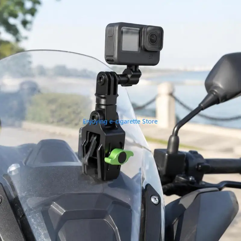 Motorrad-Windschutzscheiben-Action-Kamerahalterung, Aluminium-Klemmhalterung mit Gelenkgabelgelenk für Straßenaufnahmen und den – Detail 2