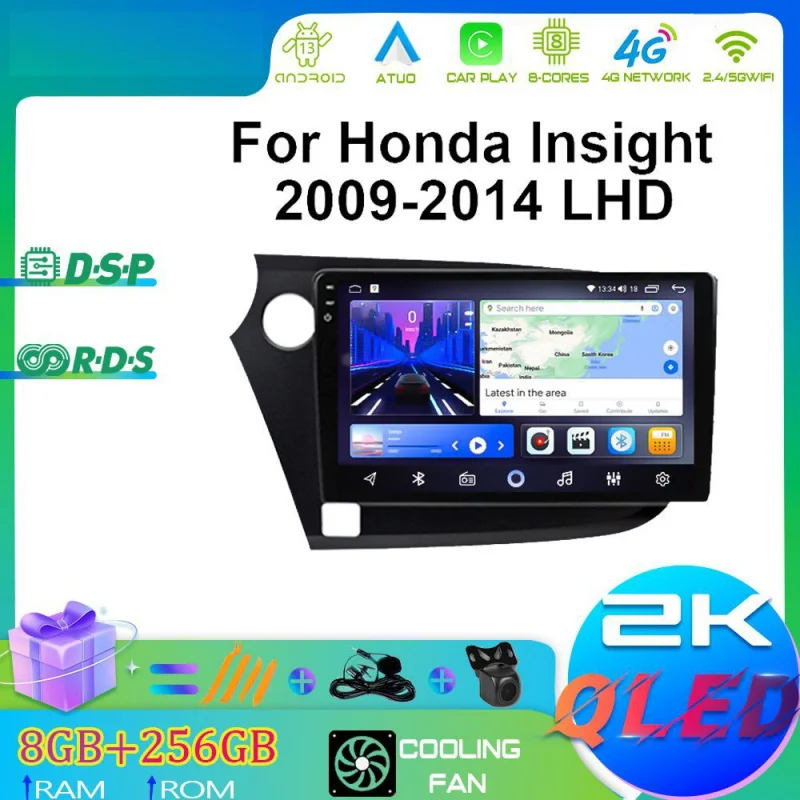 

for Honda Insight 2009-2014 LHD Car Intelligent Systems Android Car Player GPS WIFI Carplay 4G Car Radio Navigation Stereo