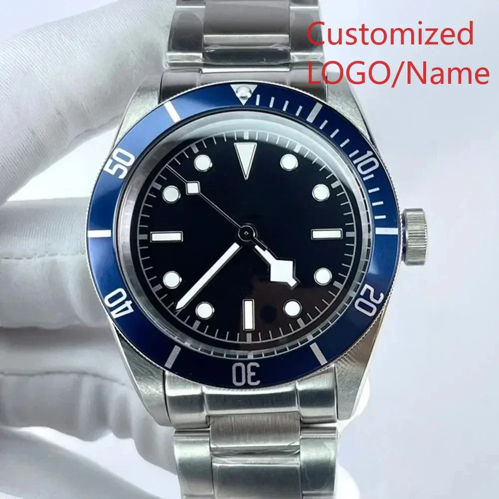Роскошные автоматические механические часы для мужчин, браслет из нержавеющей стали, черный керамический безель, наручные часы по индивидуальному заказу