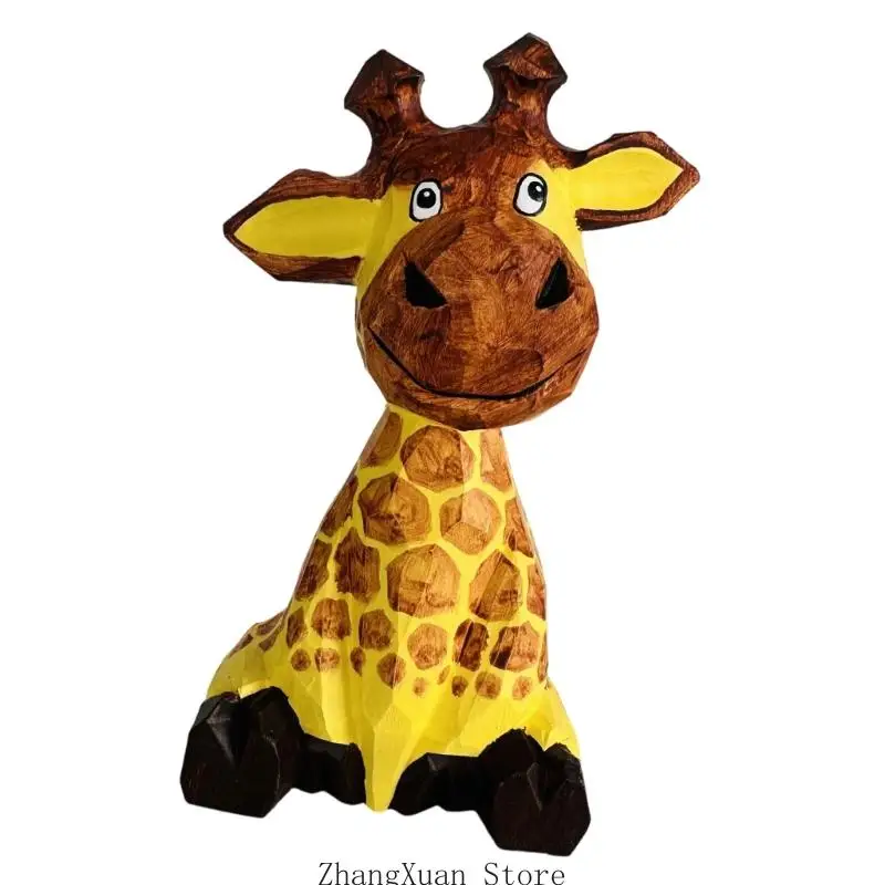 Handgeschnitzte Tierregalfigur aus Holz, dekorativer Akzent für Tische, Schränke, Arbeitszimmer und Büros Innenbereich 3XUF – Detail 10