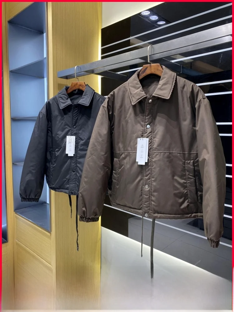 

Warm Tech Fabric Cotton Jaet Men's Loose Fit New Winter Outerwear Trendy Youth Sle Long Sve Polyester Filling