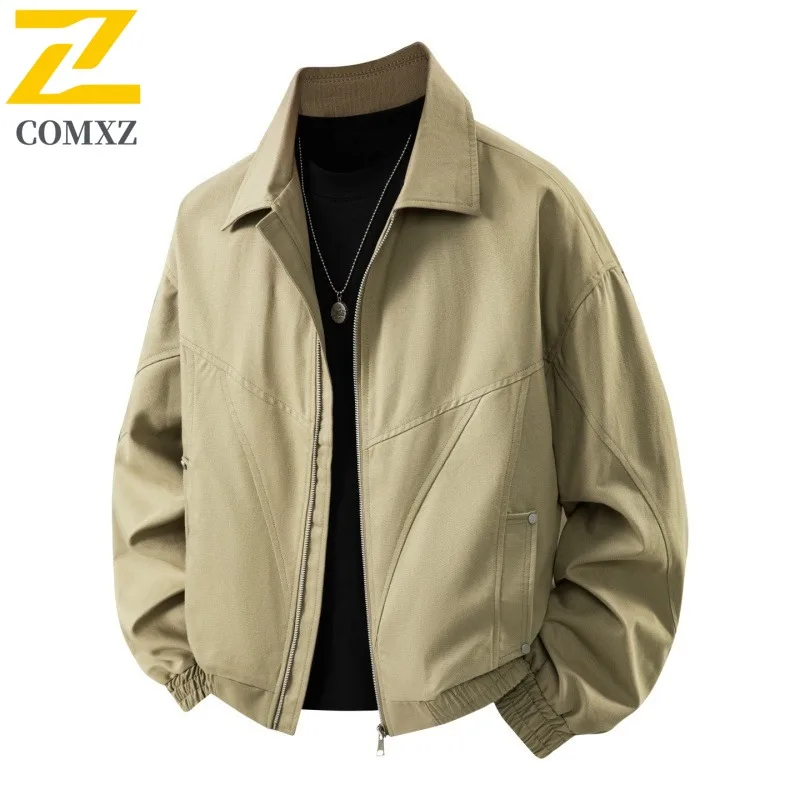 COMXZ Premium Men Jacket Korean Style Fashion Lightweight Coat Casual Daily Style Windproof Spring Autumn Garment