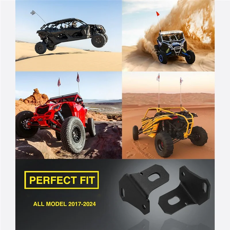 

2Pcs Whip Light Flag Mount-UTV Rear Pillar Flag Antenna Mounting Brackets For Can Am Maverick X3&X3 Max Turbo DS RS RR-X67A