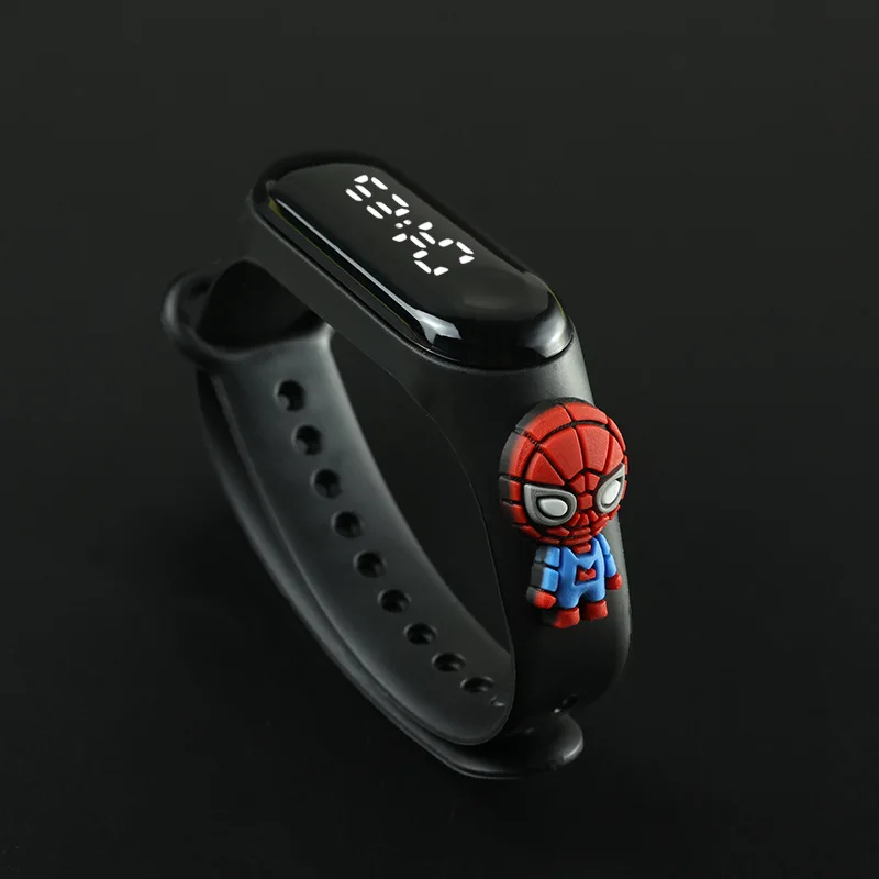 Diseny-relojes de Mickey para niños y niñas, pulsera electrónica deportiva táctil LED, muñeca de Spiderman, reloj impermeable