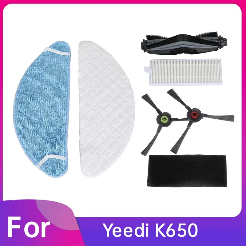 Para yeedi k650 auto esvaziamento robô vácuo principal escova lateral pano saco de pó peças mais limpas substituição longa duração reposição ac