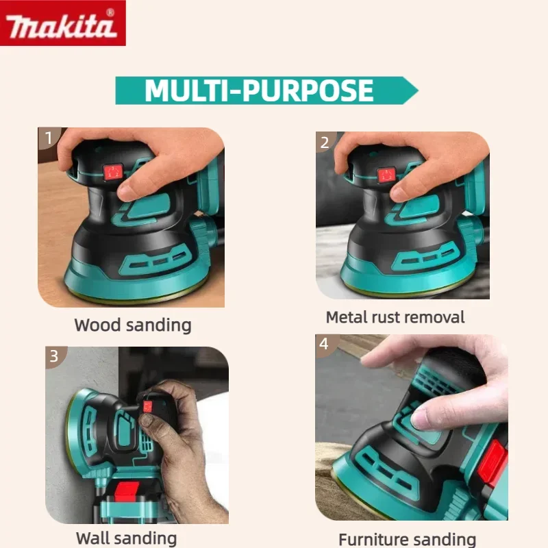 

Беспроводная шлифовальная машина Makita, литиевая наждачная бумага, ручная шлифовальная плоская полировальная машина для батареи Makita 18 В