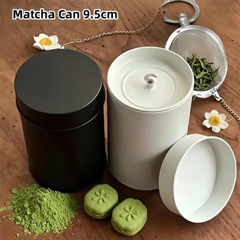 9.5cm Matcha Can Double-layer Design Sealed For Freshness Food Safety Matcha Can Matcha Powder Jar