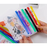 A5 A6 A7 5Pcs Binder Pockets Binder Zipper Folders for 6 Ring Notebook Divider Page Waterproof PVC Leaf Document Filing Bag