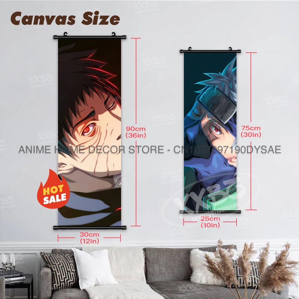 Naruto-Poster, Hatake Kakashi, Wandkunst, Uchiha Obito, Schriftrollen, Bild, Uchiha Itachi, hängende Gemälde, Gaara, Heimdekoration, Rock Lee – Detail 4