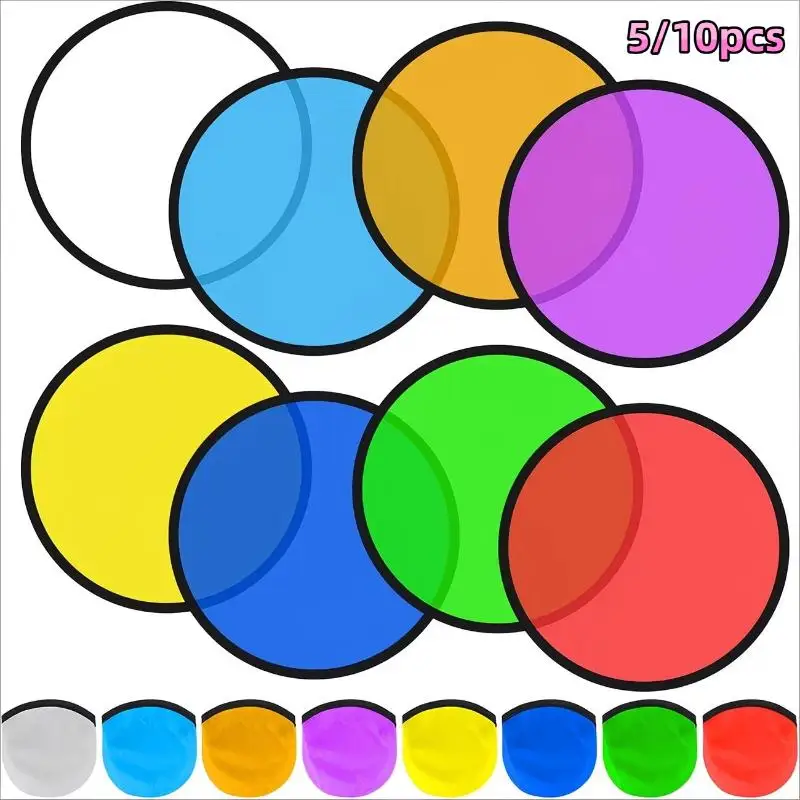 5/10pcs Multifunctional Foldable Pocket Hand Fan Lightweight Portable Dual Use Flying Disc for Picnic Beach Summer Activities