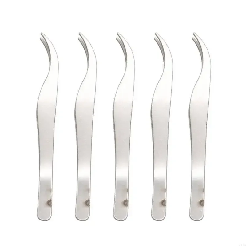Stainless Steel Tweezers With Slant Tips for Beauty Experts Medicals Applications Professional Blackhead 5pcs