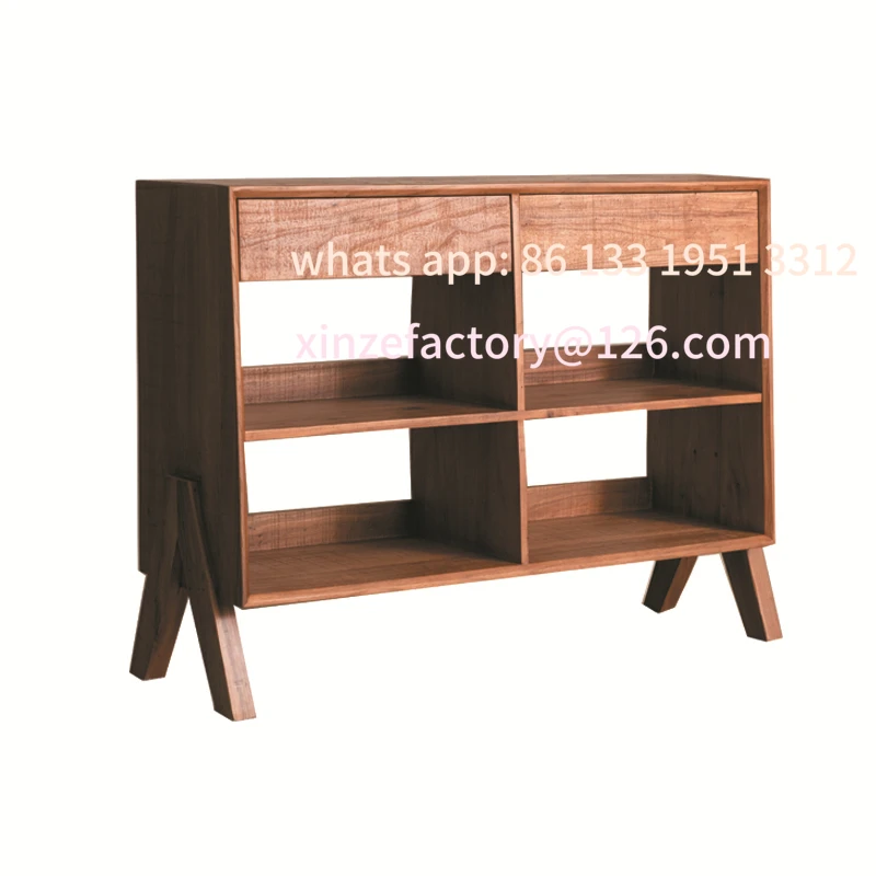 

Customizable Medieval dining side cabinet against the wall Tea Japanese-style wabi-sabi display Solid wood magazine Storage