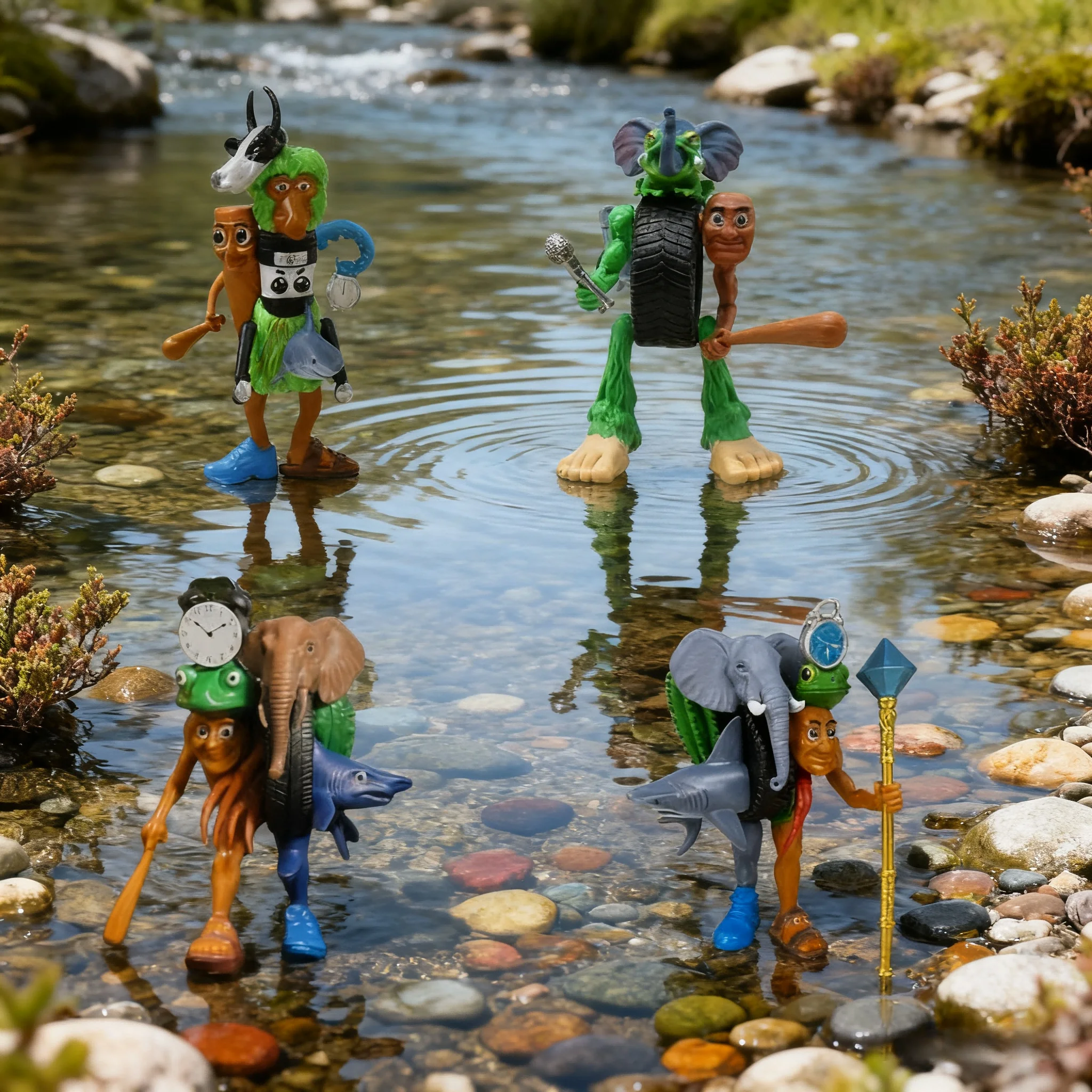 Large Italian Brainrot themed fusion animal Figure, Tung Tung Sahur fusion monster, Christmas/Black Friday/birthday fans gift