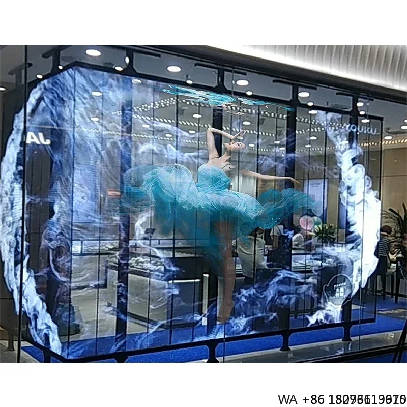 Transparent LED Screen P3.91-4.81/P6.25/P7.81-15.6 500x1000mm Panel for Indoor & Outdoor Rear Projection