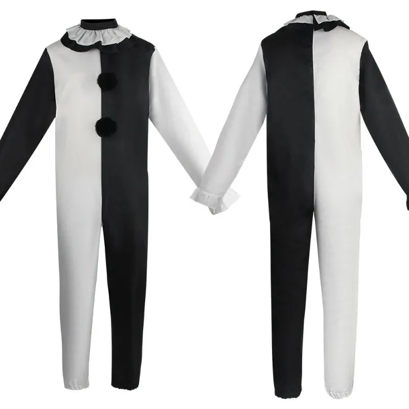 DY20Movie Terrifier Clown Cosplay Dress Women Fancy Party  Dress Hat Mask Killer Clowns Jumpsuit Halloween Costume Carnival Sets