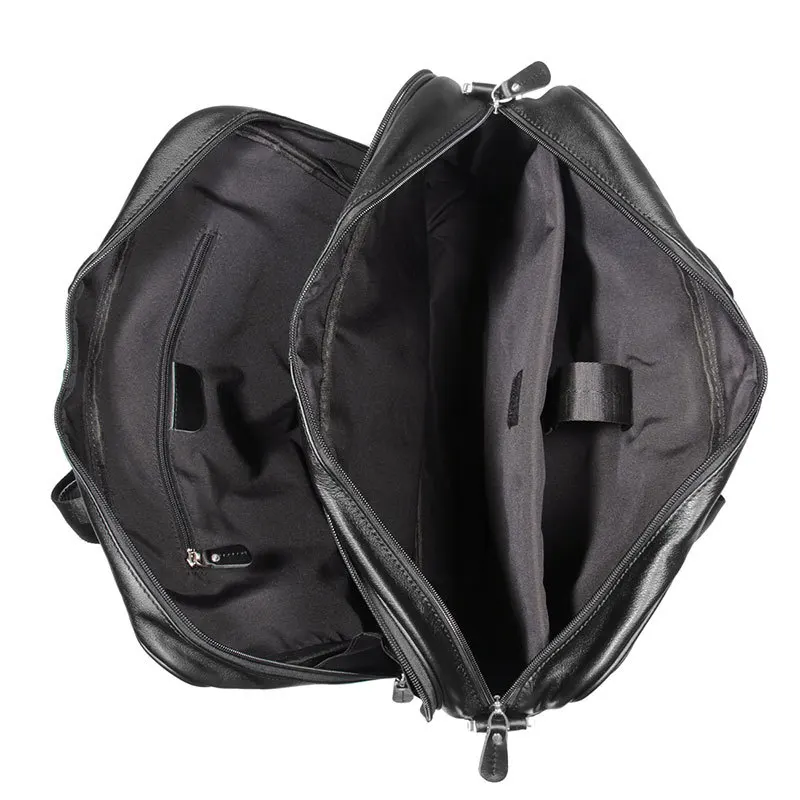 High Quality Genuine Leather Men Briefcase Business Bag Crazy Horse Leather Large 17'inch Laptop Bag Male Portfolio Office Case