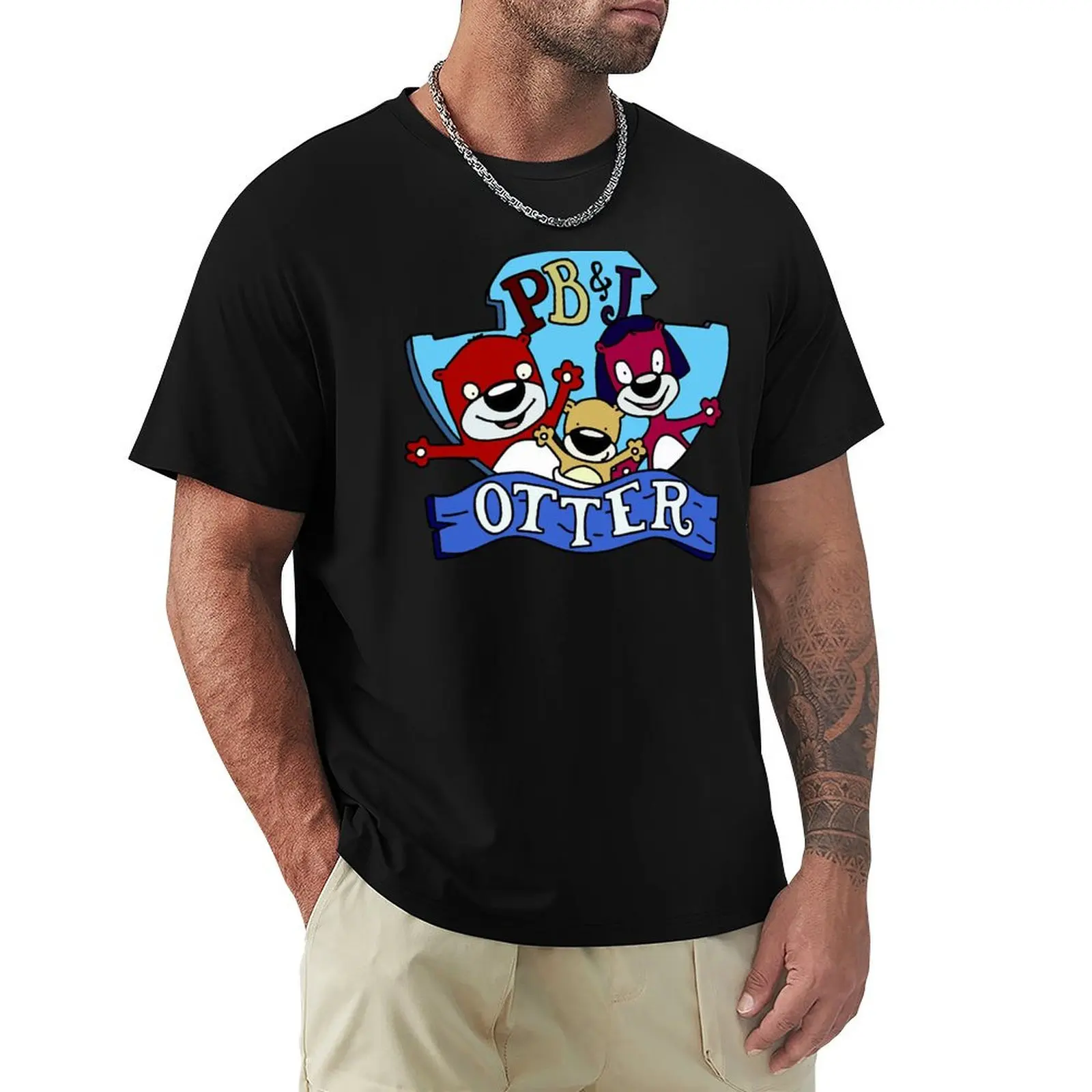 

PB and J Otter Logo Fan Art T-Shirt Simple Line Art Print Tee