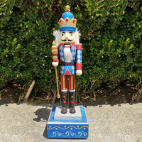 48cm Nutcracker Music Box Soldier Dancing Puppets Puppet Exquisite Painted Wooden Handmade Doll Christmas Gift Toy,HT074