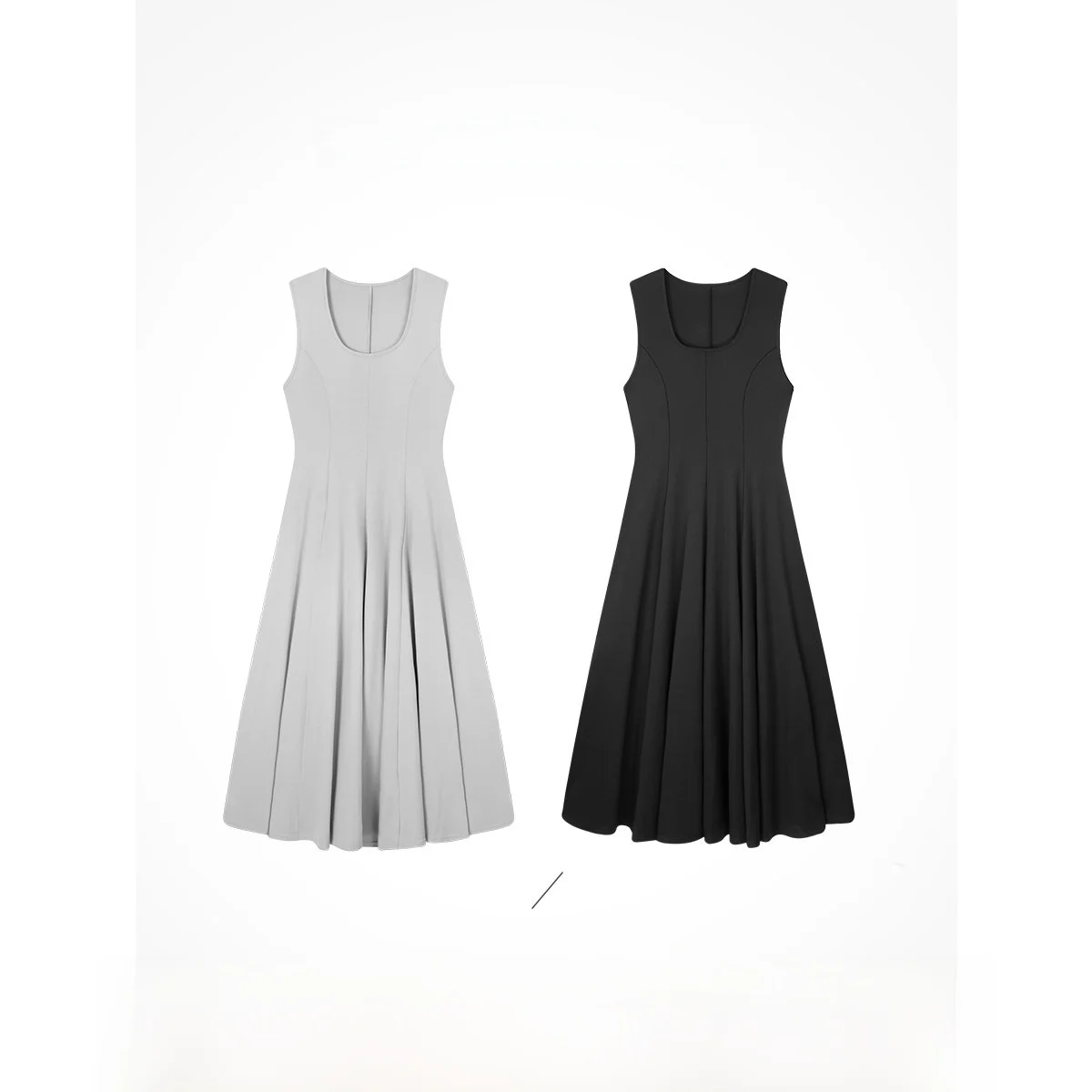 

Gakee Official Summer New Women's Svel Slimming Vest Dr High Waist A-Line Skirt French Sle Pure Color Ci Commute
