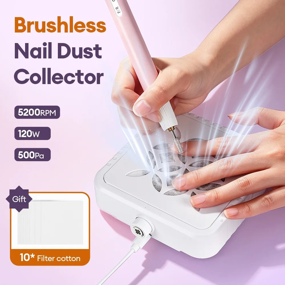 

120W Mini Nail Dust Collector 5600RPM Portable Nail Dust Extractor 500Pa suction Nail Vacuum Cleaner Fan Nail Art Manicure Fan