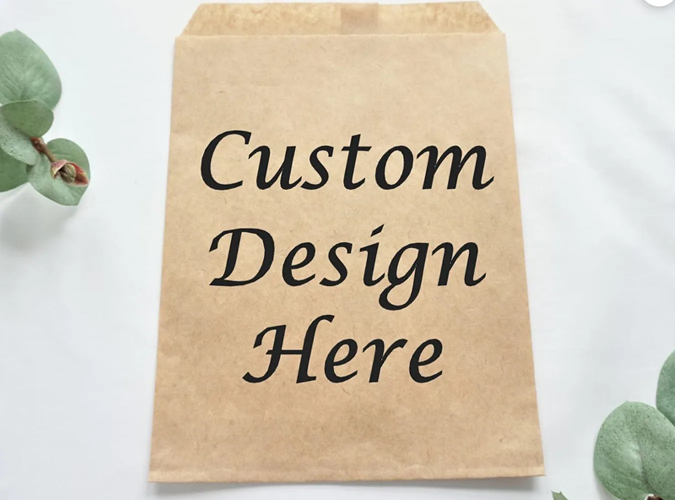 

50 Add your logo/ Text, Custom Wedding Treat Bags, Grease Resistant, Goodie Bags, Kraft Brown Bag, Candy Bar, Party Favors,