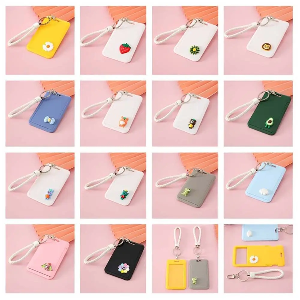 Girls New Children Business Bus Card Cover Badge Case ID Card Holder Keychain Bank Card