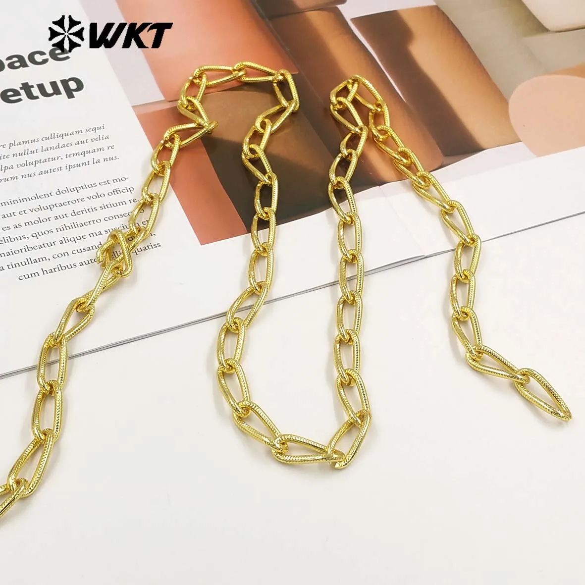 WT-BC274 High Quality Texture Yellow Brass Meters Sale Chain For Half-Finished Handmade Accessories Jewelry Making