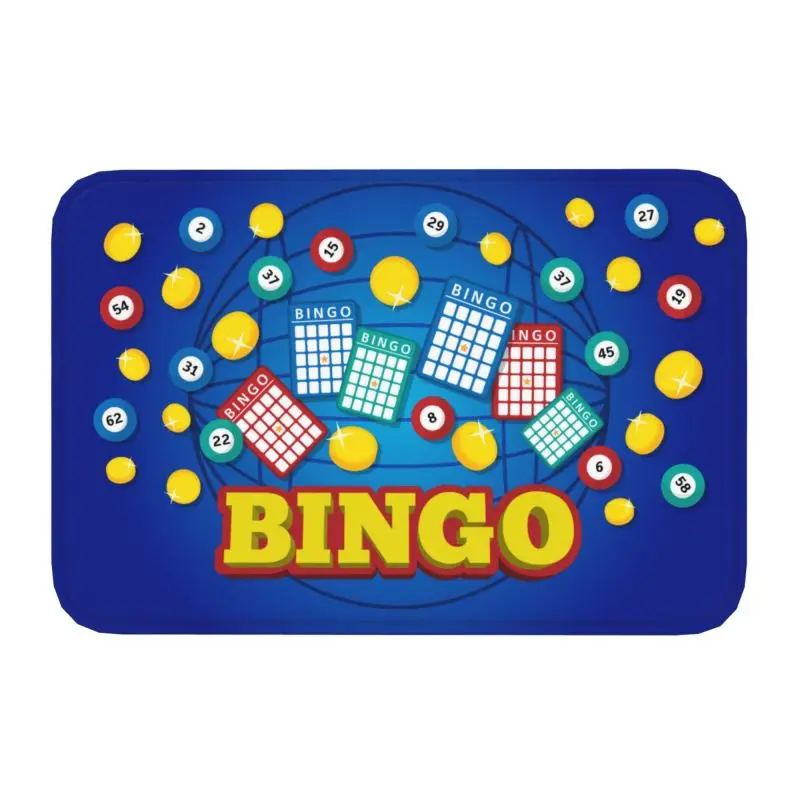Custom Hot Game Bingo Balls Cards Front Door Mat Anti-Slip Indoor Waterproof Doormat Floor Bath Entrance Rug Carpet