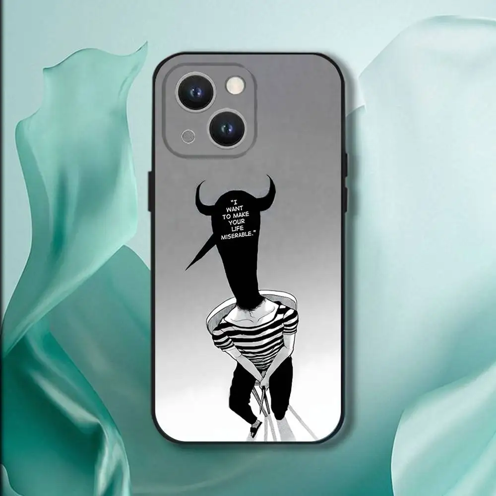 حافظة هاتف Goodnight Oyasumi Punpun لهاتف iPhone 17,16,15,14,13,12,11,Pro,XS,Max,XR,Plus,E,SE4,غطاء ناعم أسود صغير #2