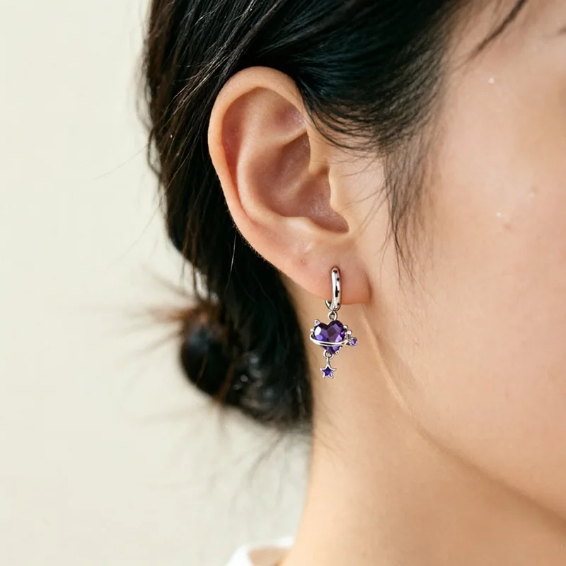 Sweet Romantic Zircon Core Tassel 925 Sterling Silver Female Stud Earrings For Women Luxury Fine Jewelry EA901