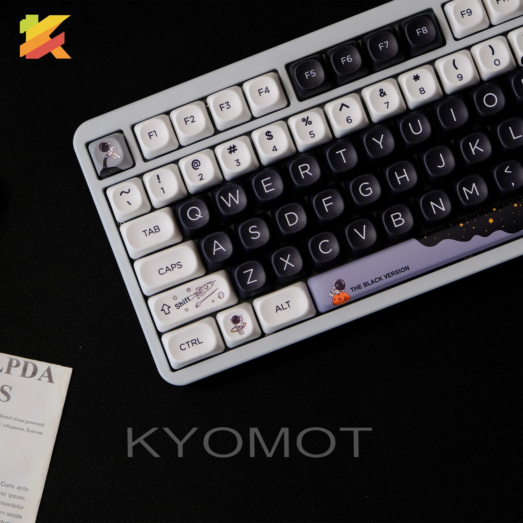KYOMOT 150 klawiszy Starry Sky Astronaut Theme PBT Keycaps MOA Profile Dye Sub Keys Caps dla DIY MX Switch Mechanical Keyboard Caps — zdjęcie produktu 2