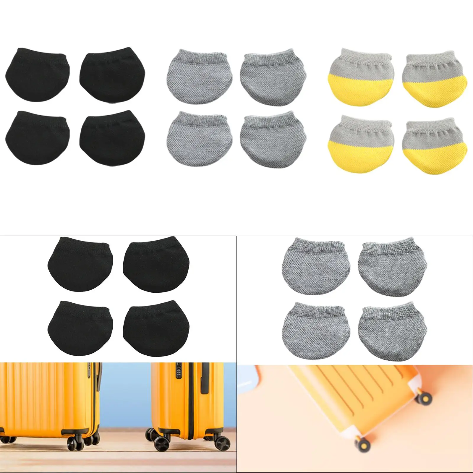 Luggage Suitcase Wheels Socks All Round Wrapping Design Reduce Noise Easy to Clean Trolley Case Wheel Covers for Home Table Leg