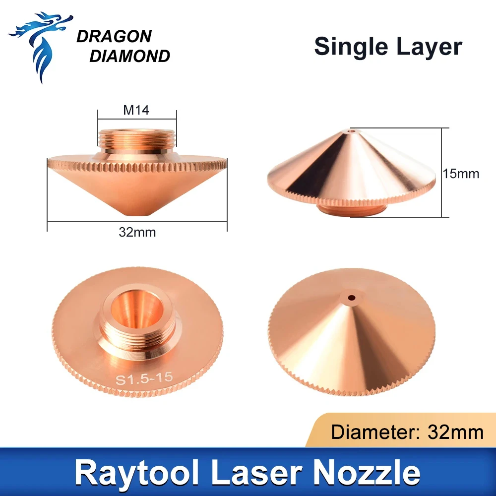 Original Raytools Laser Cutting Nozzle D32mm SingleLayer DoubleLayer For BM109 BT210S Fiber Laser Cutting Head