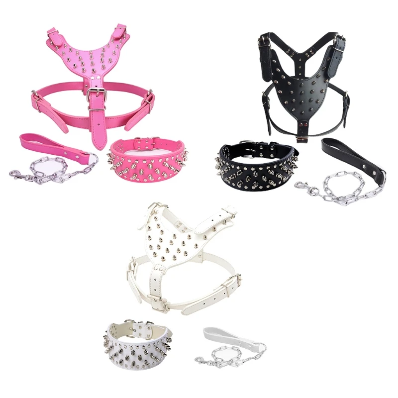

Puppy Safety Vest Dog Collar Gothic for Collar for Pet Puppy PU Leather