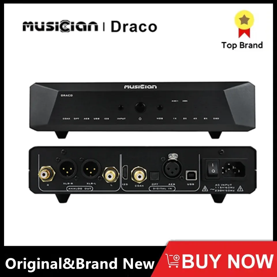 MUSICIAN Draco R2R DAC I2S/Coaxial/Optical/AES Blanced/USB input RCA/XLR balanced output ALTERA CHIP R2R decoder