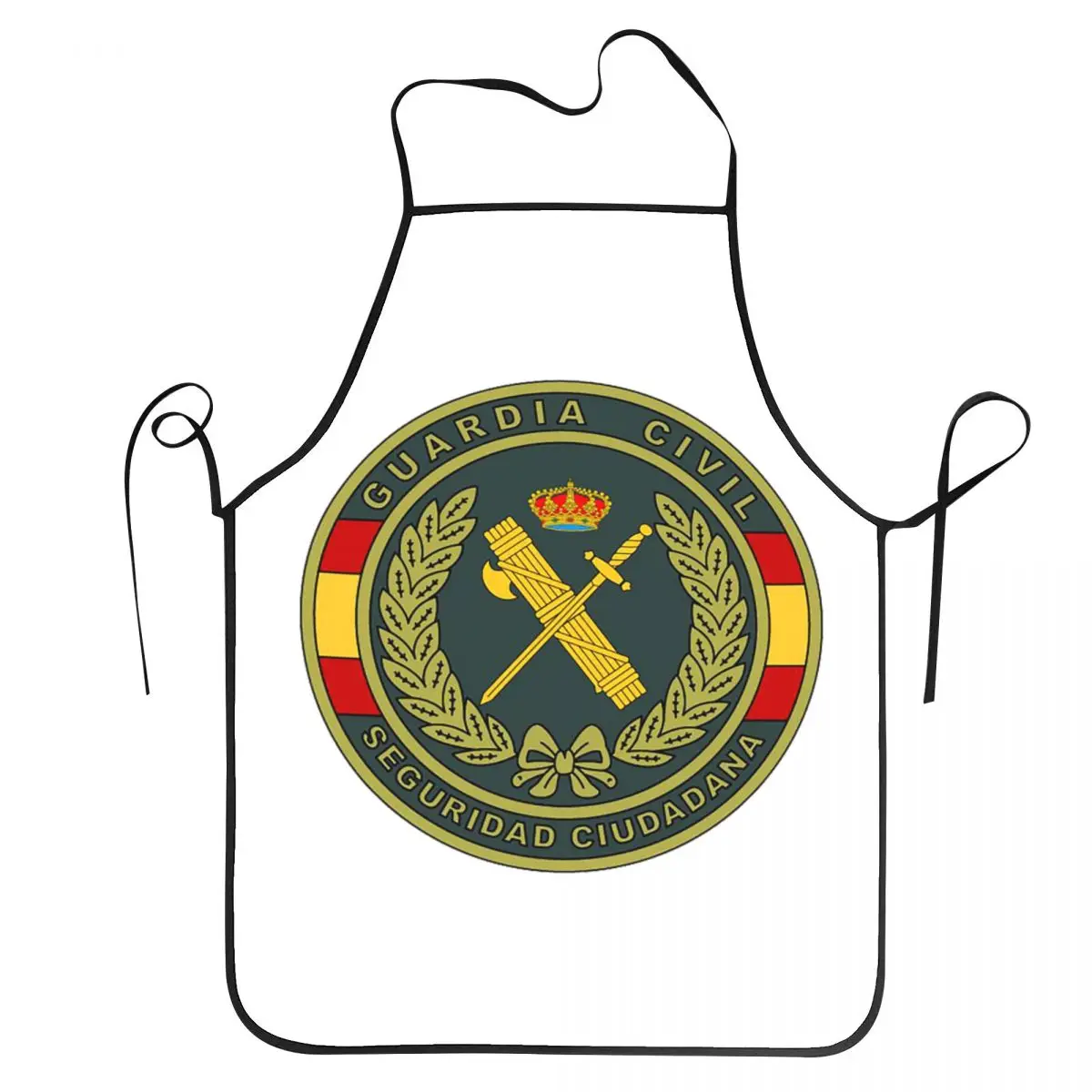 Emblem Of The Spanish Civil Guard Aprons Chef Baking Tablier Sleeveless Bib Kitchen Cleaning Pinafore for Women Men Gardening