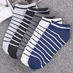 10 Pieces=5 Pairs/lot Men Socks Mesh Breathable Short Casual Socks Summer Cottonfashion Stripes Street Ankle Socks Set Meias