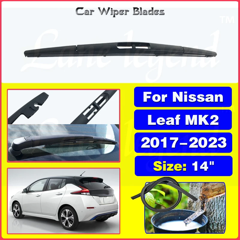 

Car Wiper 14" For Nissan Leaf MK2 2017 - 2023 Rear Wiper Blade Windshield Windscreen Clean Tailgate Window Car Rain Brush 2018