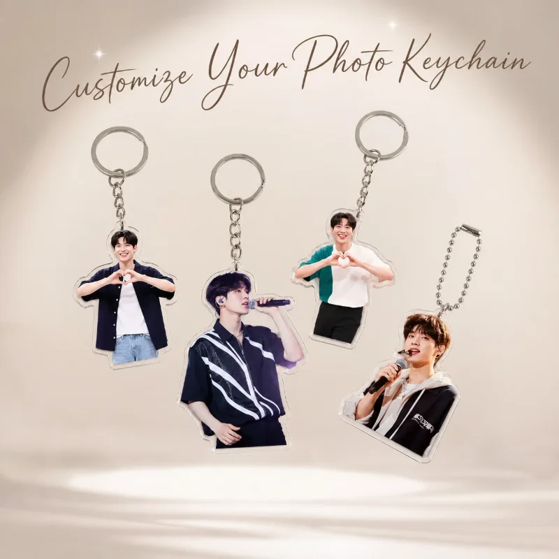 Custom Keychains Cartoon photo Key Chain Photo Customized Anime Charms pop star Clear Acrylic Personalized Designer Keychains